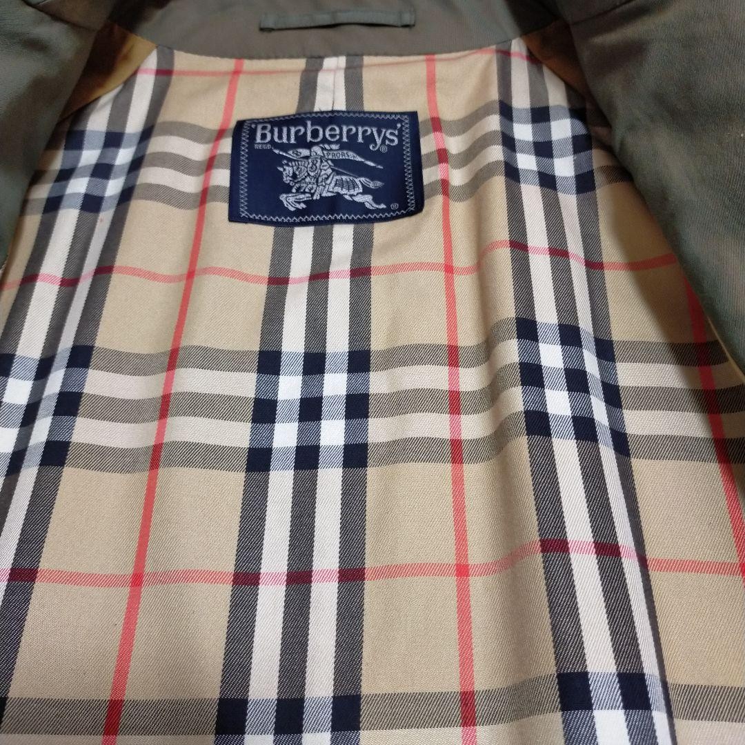 Burberry Balmacaan Trench Coat Plain Collared Khaki Iridescent Size L For Men thumbnail 9