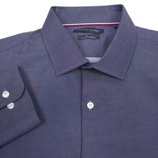Tommy Hilfiger THFlex Dress Shirt Mens Size XL (17 - 32/33) Slim Peacoat Blue