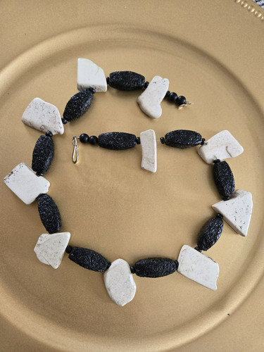 Vintage Lava Rock and Stone Necklace