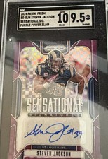 Rams Panini Prizm Steven Jackson SGC AUTO 10 9.5 CARD Purple Power Prizm 31/49