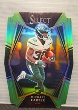 2021 Panini Select - Michael Carter #171 Neon Green Prizm Die-Cut /349 (RC)