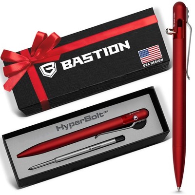 BASTION Slim Aluminum Bolt Action Ballpoint Pen Regal Red | CNC EDC Mens Gift