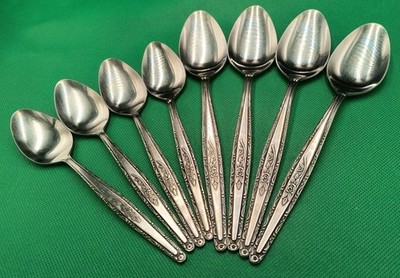 Set of 8 Interpur INR7 pattern stainless spoons teaspoons + soups Korea 