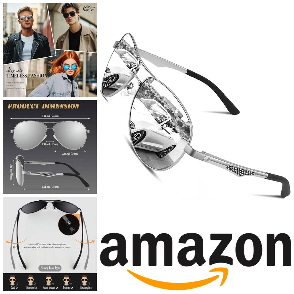 Mens Womens Polarised Sunglasses Pilot Ultralight Al-Mg Driving Fishing Sport