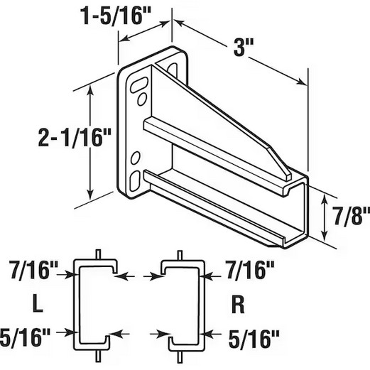 Drawer Track Back Plate, 5/16 In. X 7/8 In., Plastic, White (1-Pair)