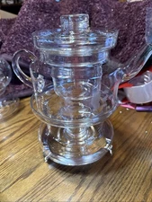 Princess House Heritage Teapot Coffee Pot With Infuser, Warmer And Stand