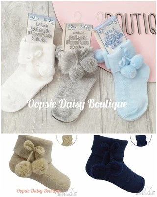 SOFT TOUCH Baby Ankle Pom Pom Socks
