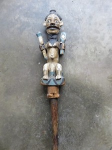 Wooden Hand carved Ogoni Amanikpo Marionette puppet. Circa 1940's