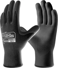 12/60 Pairs Safety Work Gloves Pack Bulk with Grip PU Coating, 13 Gauge Seamless