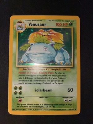 Venusaur Base Set 1999 Holo Pokémon 15/102 Cards LP/MP English