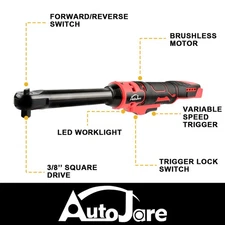 Extended Electric Cordless Ratchet Wrench 3/8" 65 ft-lbs (88 Nm) For Milwaukee