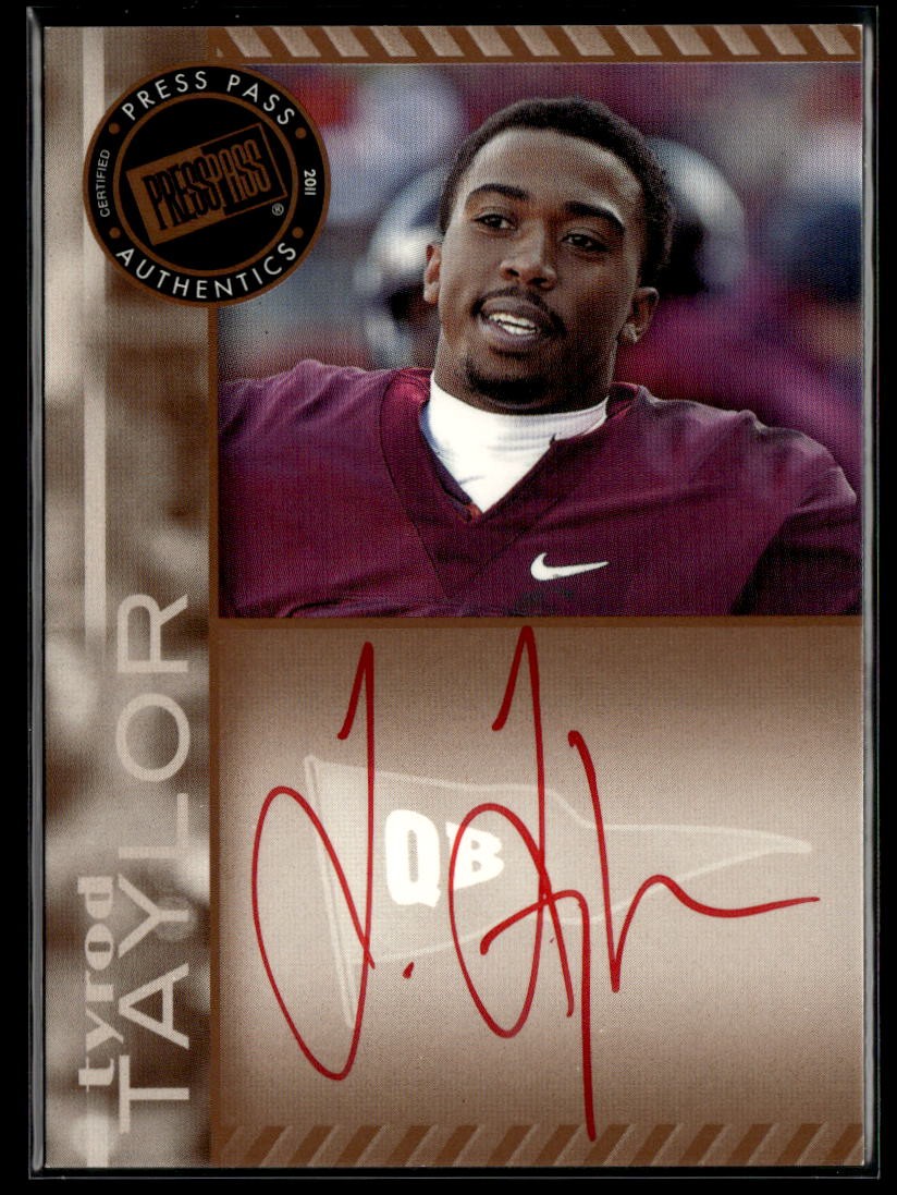 Tyrod Taylor Press Pass Autographs #PPSTT Bronze Red Ink