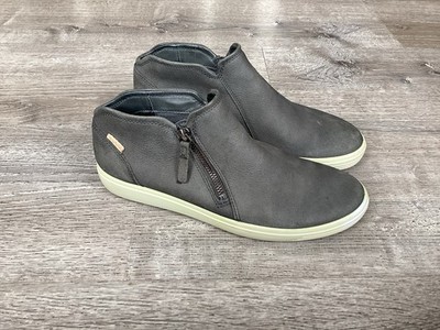 Ecco Soft 7 Suede Leather Side Zip Womens 40 US 9 Gray Ankle Booties Sneakers