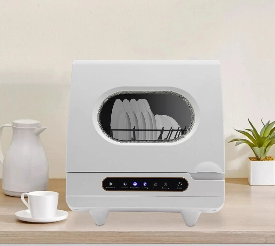 1200W Tragbarer Weiß Arbeitsplatten Geschirrspüler Kompakt Geschirrspüler 5 Waschprogramme