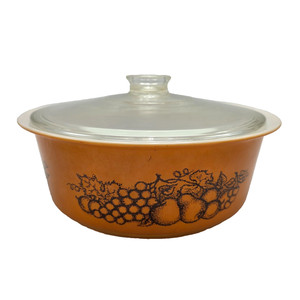 Pyrex Old Orchard 664 4 Qt/ 4L Casserole Dish Old Orchard With Lid Big Bertha