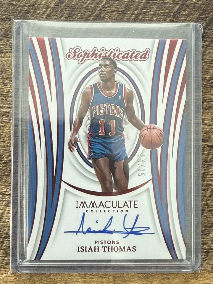 2023-24 Colección Inmaculada Sofisticada Firmas Rojo Isiah Thomas Automático/25 Foto 2 de 3