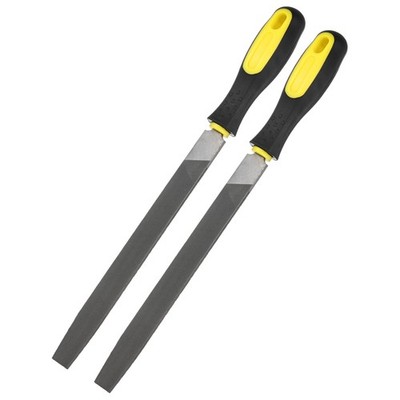 2-Pack Flat Metal File 8 Inch, High Carbon Steel File Hand W PVC Handle