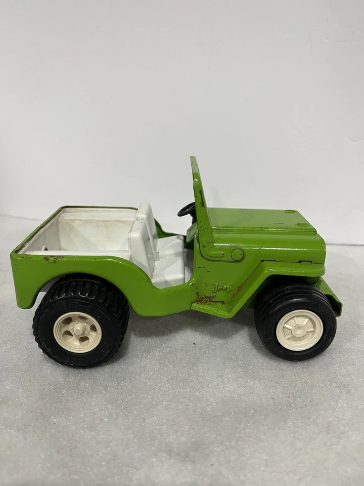 "Mini jeep Tonka vintage años 60 acero prensado cal verde claro color raro 6""" Foto 3 de 4