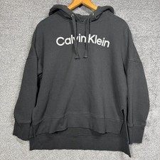 Calvin Klein JeansHoodie Womens Large Black Logo Pullover Sweatshirt