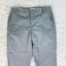 Vince Straight Leg Pants Size 12 Gray Cotton Minimalist Casual Preppy Chic Work