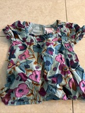Oshkosh Baby Size 18M Navy Pink Flowers Dress