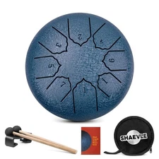 Steel Tongue Drum 6 Inches 8 Notes Calm Drums, C Key Rain Drum Portable Handp...
