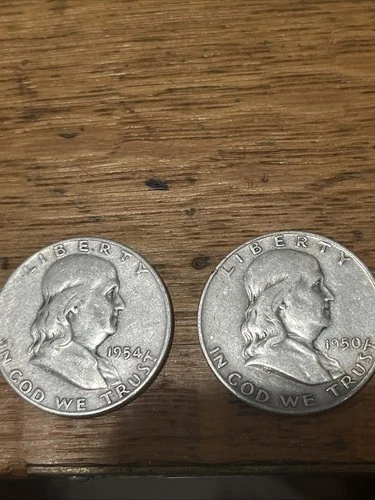 Franklin Half Dollar Lot (2)! 90% Silver! Below Melt