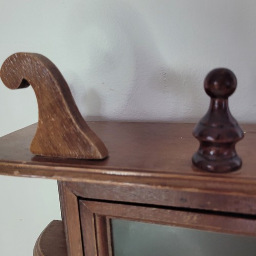 Armadio vintage Curio porta vetro ripiani legno parete/piedi tavolo 17" - Foto 3 di 9
