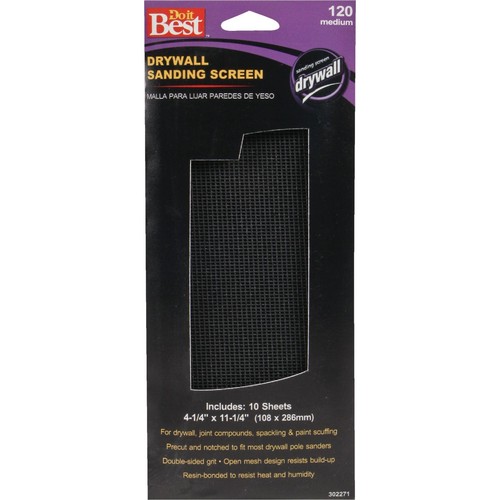 Grano Do it Best 120 4-1/4 pulgadas. x 11-1/4 pulgadas Pantalla de lijado de paneles de yeso (paquete de 10) SIM