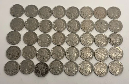 LOT OF 40 (full roll) FULL DATE Buffalo Nickels