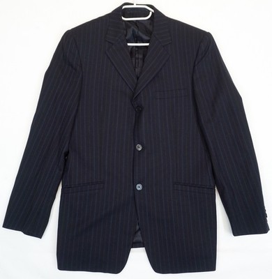 Versace Classic Vintage Black Striped 3 Button Blazer Size EU 50 US 40