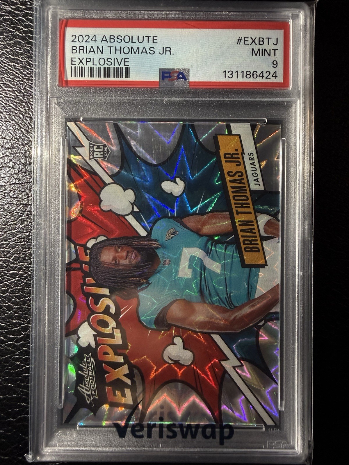 2024 Panini Absolute Explosive Brian Thomas Jr. Rookie SSP EX-BTJ PSA 9