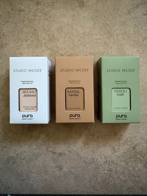 Pura Refill Driftwood, Basil, and Vanilla fragrance Refills 3 Pack New!
