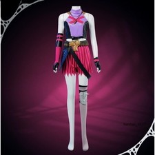Arcane Season League of Legends Jinx Purple Cape Hooded Game Character Costume