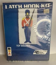 Vintage National Yarn Crafts Latch Hook Kit Toy Soldier 16"x 32"