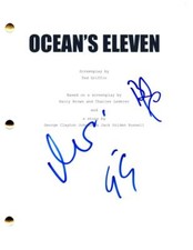 Brad Pitt George Clooney & Matt Damon Signed Autograph Ocean's Eleven Script
