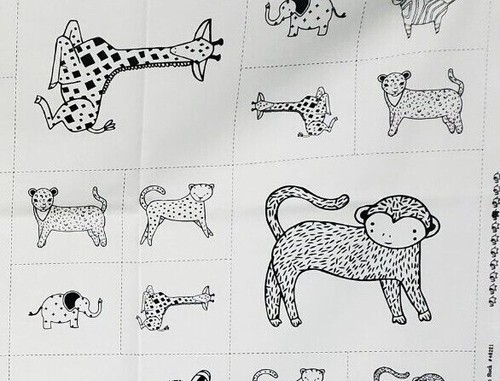 SAVANNAH Moda FABRIC quilting panel monkey leopard Gingiber sew black 48221-21 - Picture 10 of 10