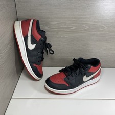Nike Air Jordan 1 Low GS Kid 5.5Y Bred Toe Black Red White 553560-066