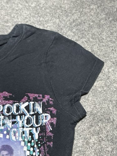 Girls Youth Large Black Jonas Brothers JB Shirt Concert Tour Rockin in Town - Picture 5 of 11