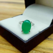 Green Onyx Ring Stacking Dainty halo Simple Minimalist Birthstone Jewelry