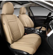 KEYOOG 2 Front Only Seat Cover-Seater Waterproof Breathable Nappa Leather Beige