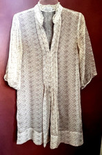 ZARA Women Semi Sheer Shirt Mini Dress Size M Relax 3/4 Sleeve Missing Belt NWOT