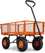 SuperHandy Heavy Duty 400 lbs. Capacity, Utility Wood Yard Garden Cart Wagon