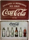 TWO 8x12 TIN SIGNS Coca cola coke bottles evolution famous soda pop drink wall