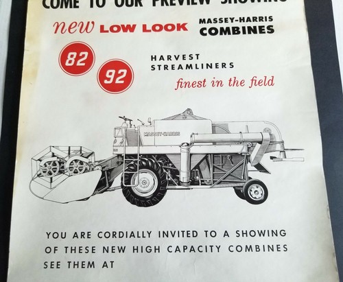 Massey Harris 82 - 92 Combines Demonstration Preview Event Poster - Unused - Picture 4 of 8