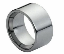 Free Engraving - Genuine Tungsten Carbide High Polish Pipe Cut Wedding Band Ring