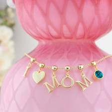 Personalized MOM Necklace, Perfect Mother's Day Gift, Gold or Silver Plated