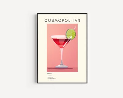 Cosmopolitan Cocktail Wall Art poster Choose your Size