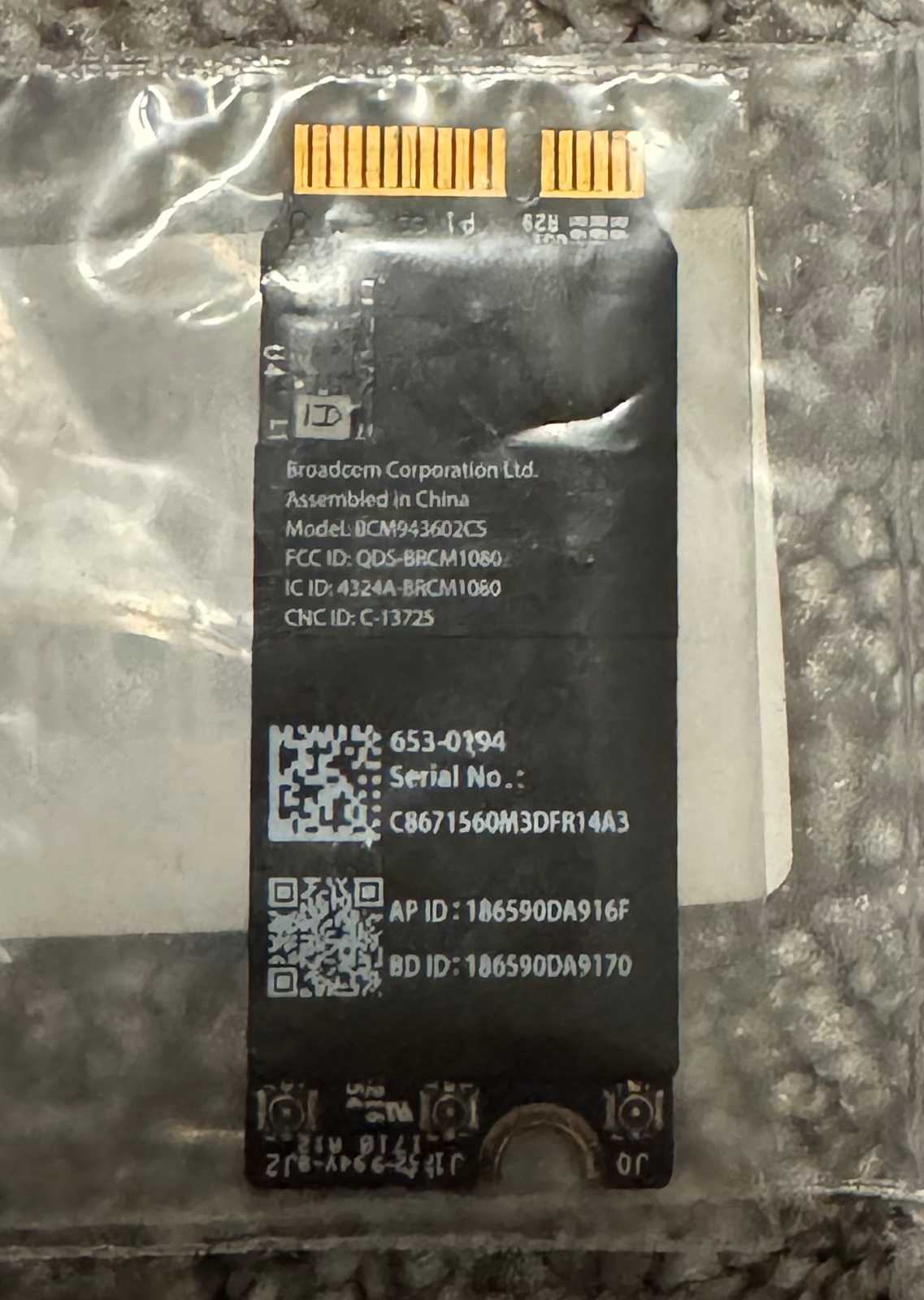 MacBook Air BCM943602CS Wifi Card 653-0194 for AirPort Connectivity-image