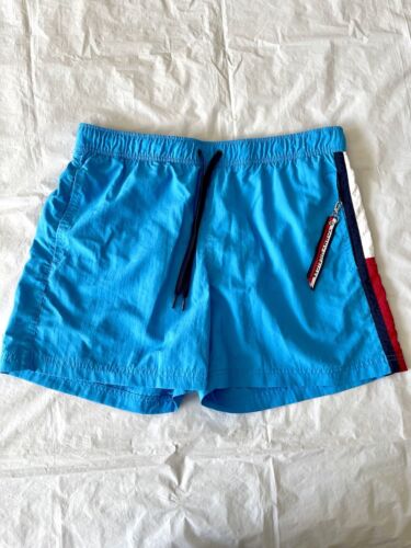 TOMMY HILFIGER Slim Fit Swim Shorts XXL Athletic Blue/Turquoise/Logo/Swimming - Picture 1 of 10